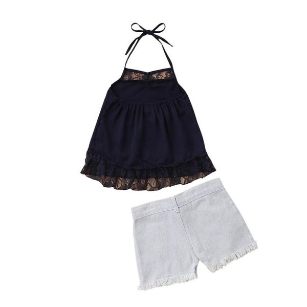 clothing sets 1-6 years girls casual two-piece clothes set navy sleeveless halter neck lace hem and hole denim shorts outfits, White
clothing sets 1-6 years girls casual two-piece clothes set navy sleeveless halter neck lace hem and hole denim shorts outfits, White