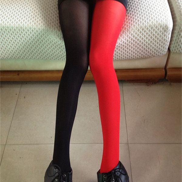 fashion socks veet asymmetric color matching women's pantyhose left and right leg ab pants, Black;white
fashion socks veet asymmetric color matching women's pantyhose left and right leg ab pants, Black;white