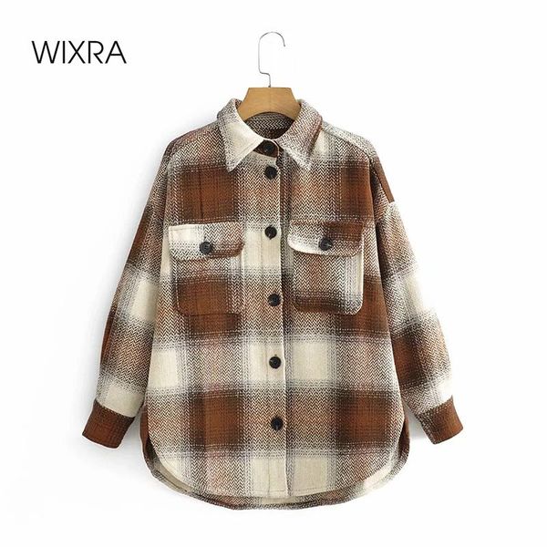 women's blouses & shirts wixra plaid blouse turn-down collar loose long sleeve thick coat lady street style clothes blusas autumn, White
women's blouses & shirts wixra plaid blouse turn-down collar loose long sleeve thick coat lady street style clothes blusas autumn, White
