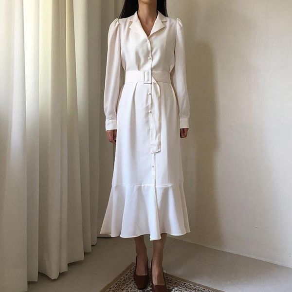 single-breasted temperament long sleeve dresses female solid color ladies dress women autumn fashion casual, Black;gray
single-breasted temperament long sleeve dresses female solid color ladies dress women autumn fashion casual, Black;gray
