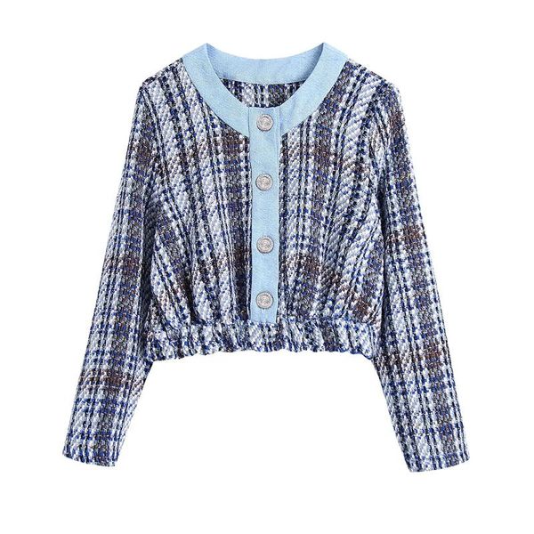 women's jackets bbwm women casual tweed patchwork slim round neck single-breasted jacket female elastic waist long-sleeved chic short t, Black;brown
women's jackets bbwm women casual tweed patchwork slim round neck single-breasted jacket female elastic waist long-sleeved chic short t, Black;brown