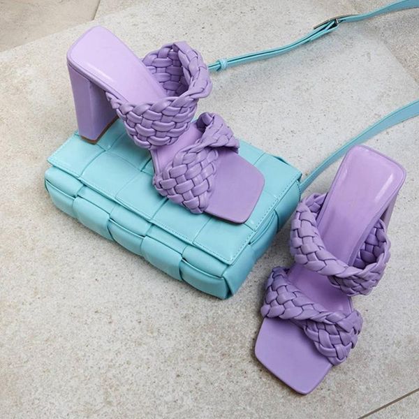 slippers women high heels sandals summer fashion pu female slides purple ladies weave casual shoes open toe square, Black
slippers women high heels sandals summer fashion pu female slides purple ladies weave casual shoes open toe square, Black