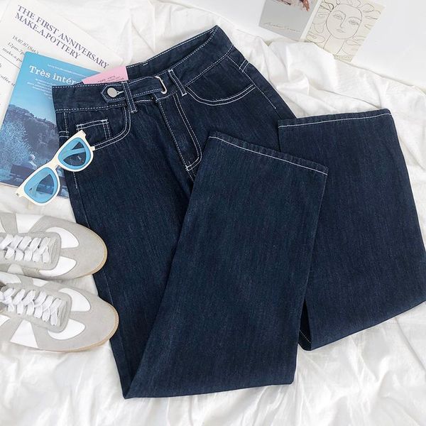 spring summer women wide leg jeans belt waist open line side buckle washed dark blue high loose thin straight women's
spring summer women wide leg jeans belt waist open line side buckle washed dark blue high loose thin straight women's