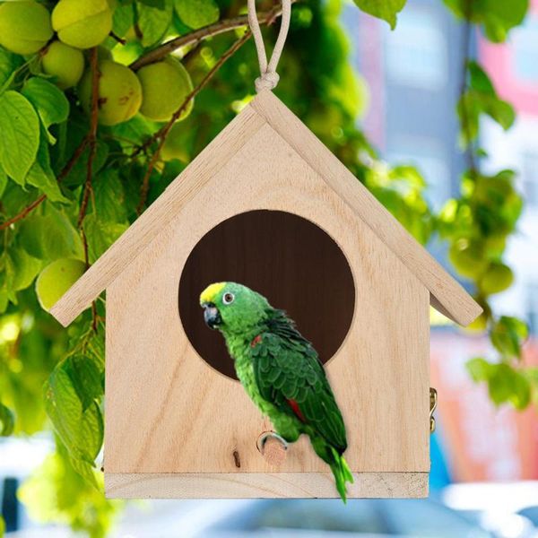 single hole wooden bird house nest creative wall-mounted outdoor birdhouse box drop l*5 cages
single hole wooden bird house nest creative wall-mounted outdoor birdhouse box drop l*5 cages