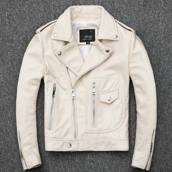 women's leather & faux 2021 fashion white genuine jacket women slim fit sheepskin motorcycle lady rivets zipper biker female, Black
women's leather & faux 2021 fashion white genuine jacket women slim fit sheepskin motorcycle lady rivets zipper biker female, Black