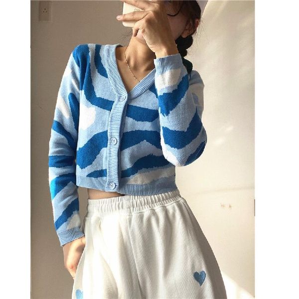 women's knits & tees chic button down cardigan crop fashion casual camo long sleeve round collar knitted sweaters for autumn spring, White 
women's knits & tees chic button down cardigan crop fashion casual camo long sleeve round collar knitted sweaters for autumn spring, White