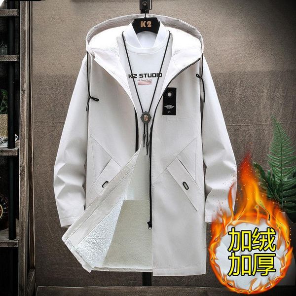 men's trench coats men loose windbreaker thickened with velvet hooded jacket trend printed overcoat casual long coat male clothing, Tan;black
men's trench coats men loose windbreaker thickened with velvet hooded jacket trend printed overcoat casual long coat male clothing, Tan;black
