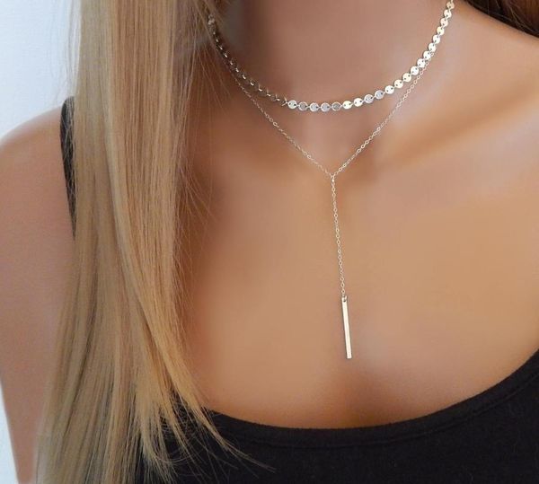 chains metal rod lasso layered necklace copper sequin hanging tassel female models show collarbone senior chain jewelry, Silver
chains metal rod lasso layered necklace copper sequin hanging tassel female models show collarbone senior chain jewelry, Silver