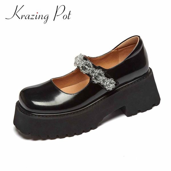 krazing pot genuine leather square toe shallow high heels thick bottom beauty lady crystal beading hook loop women pumps l91 dress shoes, Black
krazing pot genuine leather square toe shallow high heels thick bottom beauty lady crystal beading hook loop women pumps l91 dress shoes, Black