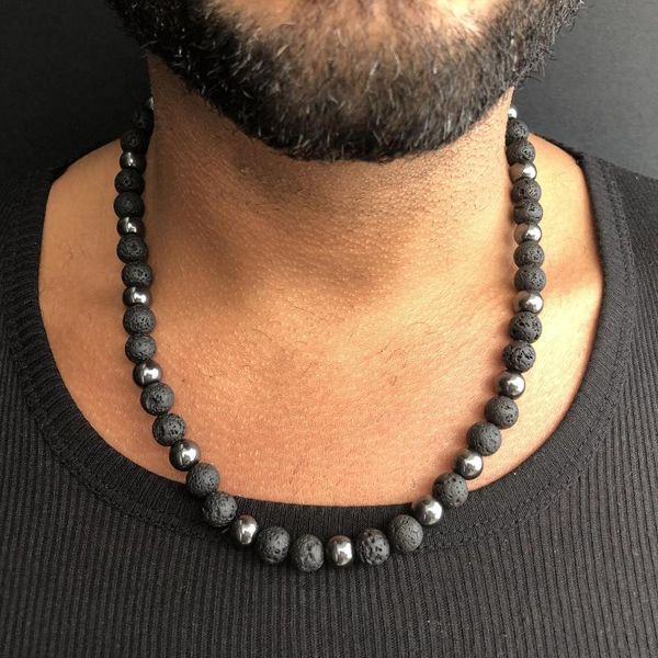 chokers hematite necklace mens beaded for him black lava stone jewelry gift boyfriend, Golden;silver
chokers hematite necklace mens beaded for him black lava stone jewelry gift boyfriend, Golden;silver