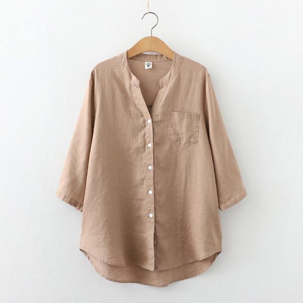 women's blouses & shirts summer linen small v-neck shirt thin loose casual soft breathable top, White
women's blouses & shirts summer linen small v-neck shirt thin loose casual soft breathable top, White
