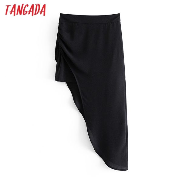 women black irregular skirt faldas mujer vintage side zipper ladies elegant chic mid calf skirts qn75 210416
women black irregular skirt faldas mujer vintage side zipper ladies elegant chic mid calf skirts qn75 210416