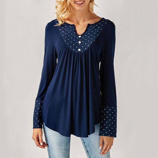 women's t-shirt 2021 female autumn women v neck button dots draped t shirt long sleeve casual tees clothes camiseta mujer, White
women's t-shirt 2021 female autumn women v neck button dots draped t shirt long sleeve casual tees clothes camiseta mujer, White