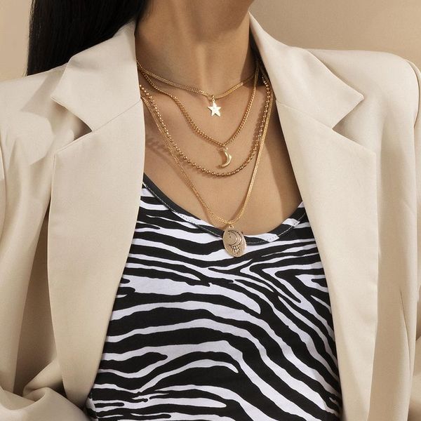 chains simple round bead snake bone chain moon necklace vintage multilayer star necklaces for women girls fashion jewelry 2021, Silver
chains simple round bead snake bone chain moon necklace vintage multilayer star necklaces for women girls fashion jewelry 2021, Silver