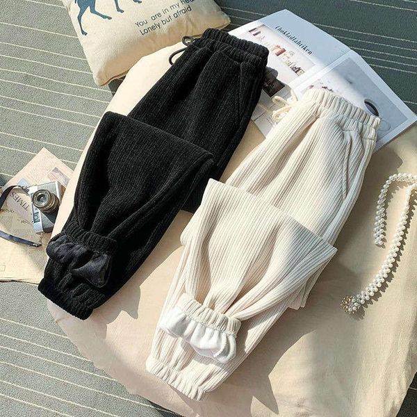 women's pants & capris casual autumn winter plus velvet corduroy women drawstring waist loose warm sweatpants korean fashion harem c769, Black;white
women's pants & capris casual autumn winter plus velvet corduroy women drawstring waist loose warm sweatpants korean fashion harem c769, Black;white
