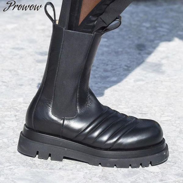 boots prowow ankle quilted leather thick platform women runway thigh high brand zapatos mujer botas, Black
boots prowow ankle quilted leather thick platform women runway thigh high brand zapatos mujer botas, Black