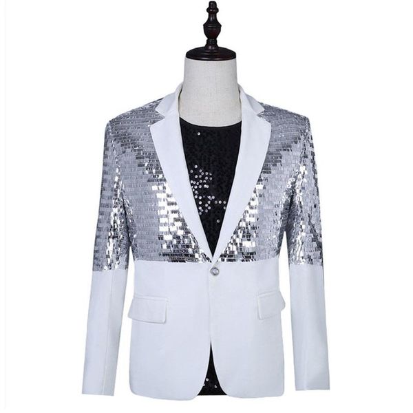 men's suits & blazers casual mens blazer jacket sequin slim fit wedding men white formal business smart male casaco masculino homme, White;black
men's suits & blazers casual mens blazer jacket sequin slim fit wedding men white formal business smart male casaco masculino homme, White;black