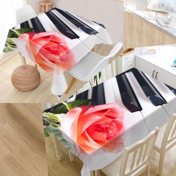 table cloth custom piano flower pattern tablecloth waterproof oilproof rectangular home wedding textiles