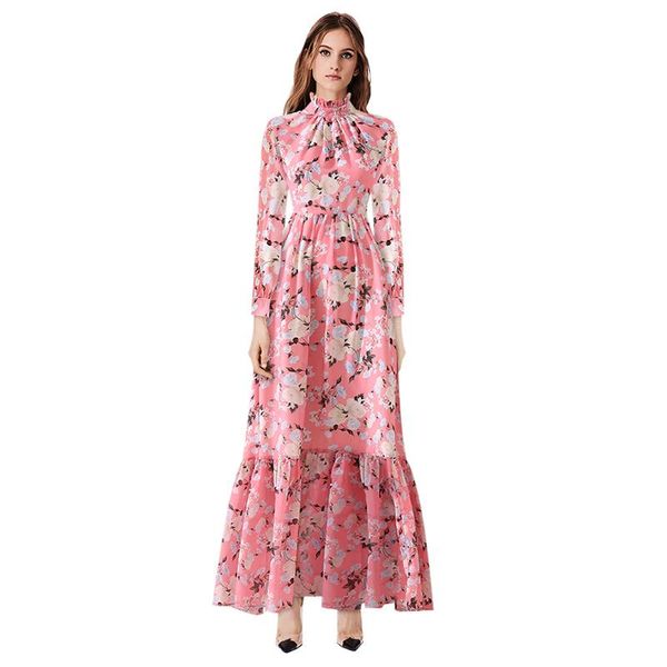 casual dresses women floral plus size dress ruffle collar long sleeve floor length elegant party arrival clothes, Black;gray
casual dresses women floral plus size dress ruffle collar long sleeve floor length elegant party arrival clothes, Black;gray