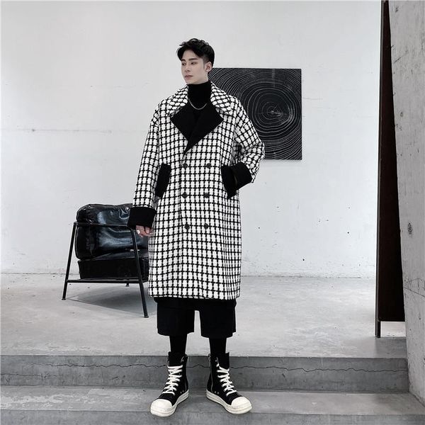 men's wool & blends woolen coat autumn and winter yamamoto style korean plaid color design leisure loose long large size windbreaker, Black
men's wool & blends woolen coat autumn and winter yamamoto style korean plaid color design leisure loose long large size windbreaker, Black