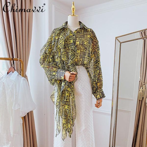 women's blouses & shirts 2021 summer fashion all-matching streetwear lapel shirt retro printed long sleeve chiffon blouse for female, White
women's blouses & shirts 2021 summer fashion all-matching streetwear lapel shirt retro printed long sleeve chiffon blouse for female, White