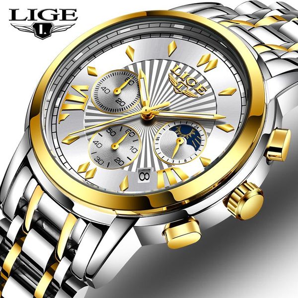 wristwatches lige men watch business stainless steel quartz fashion sport waterproof chronograph moon phase clock, Slivery;brown
wristwatches lige men watch business stainless steel quartz fashion sport waterproof chronograph moon phase clock, Slivery;brown