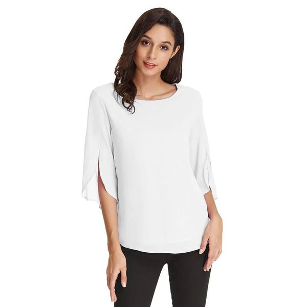 women's t-shirt office lady elegant woman casual solid white color o-neck loose three quarter sleeve chiffon t shirt women 2021 ladies
women's t-shirt office lady elegant woman casual solid white color o-neck loose three quarter sleeve chiffon t shirt women 2021 ladies