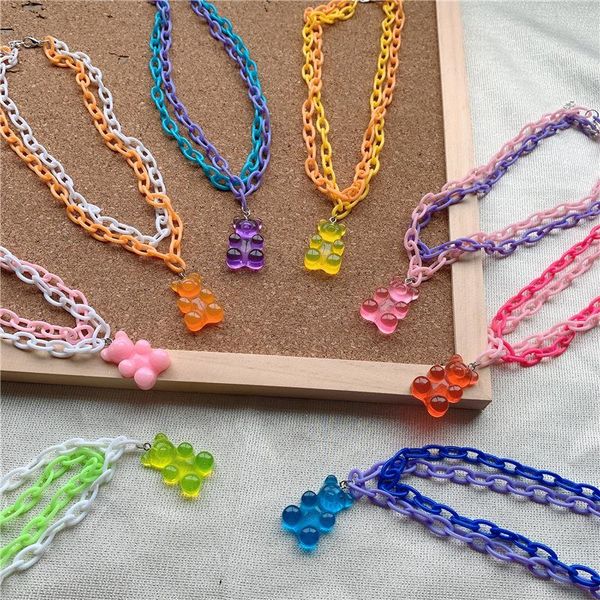 chokers y2k cute cartoon candy gummy bear choker necklace for girls double layer two color contrast acrylic chain jewelry gifts, Golden;silver
chokers y2k cute cartoon candy gummy bear choker necklace for girls double layer two color contrast acrylic chain jewelry gifts, Golden;silver
