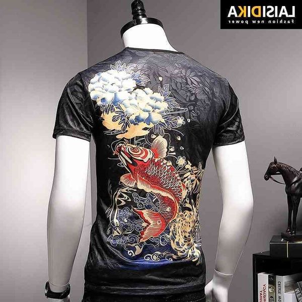 style men's short chinese sleeve summer koi print tattoo personality trend slim ice silk men's t-shirt
style men's short chinese sleeve summer koi print tattoo personality trend slim ice silk men's t-shirt