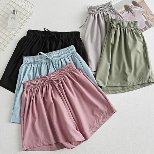 women's shorts comfortable mid-waist summer pants with wide strap, White;black
women's shorts comfortable mid-waist summer pants with wide strap, White;black