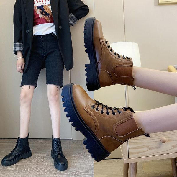 boots 2021 autumn and winter short tube women's fashion korean style lace-up low-tube thick heel platform shoes, Black
boots 2021 autumn and winter short tube women's fashion korean style lace-up low-tube thick heel platform shoes, Black