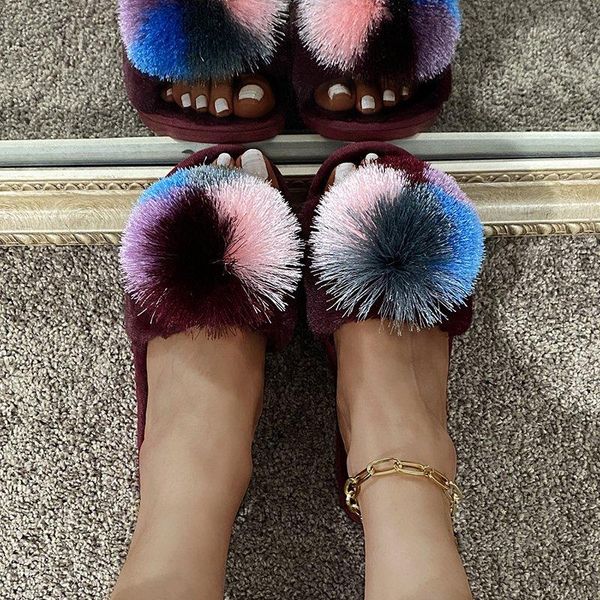 slippers winter women fashion tassel ball decorate peep toe flats ladies shoes indoor non-slip plush warm, Black
slippers winter women fashion tassel ball decorate peep toe flats ladies shoes indoor non-slip plush warm, Black