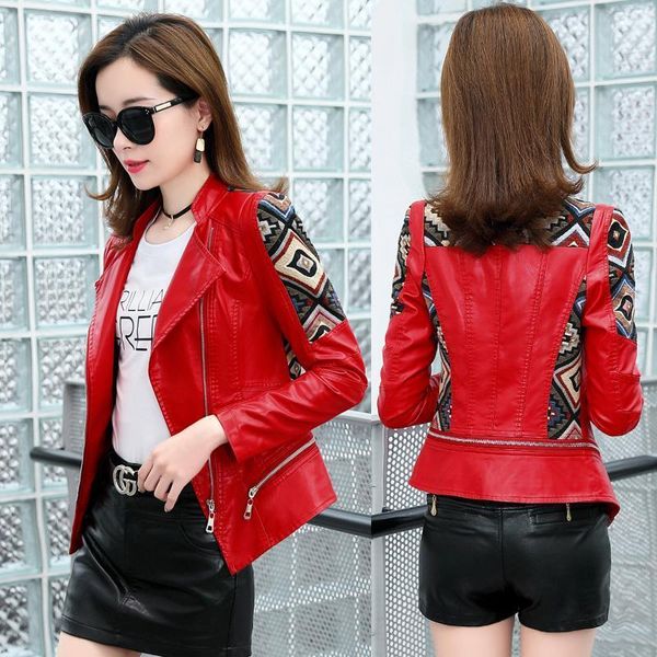women's leather & faux motorcycle pu jacket women winter and autumn fashion coat 3 color zipper outerwear 2021, Black
women's leather & faux motorcycle pu jacket women winter and autumn fashion coat 3 color zipper outerwear 2021, Black
