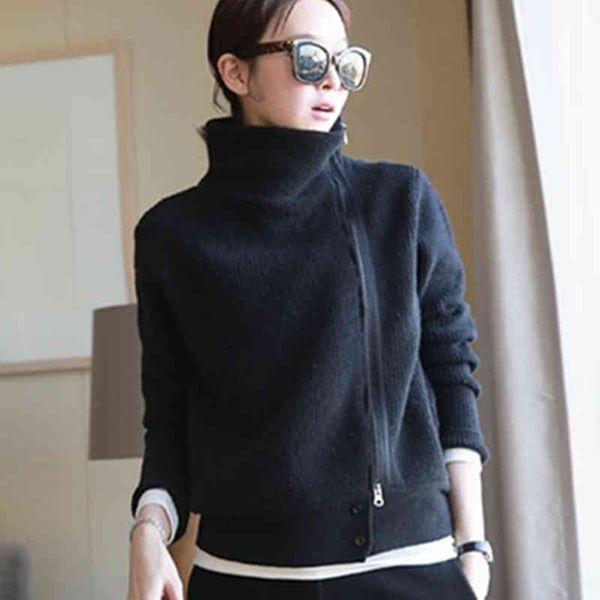 coats coats 2021 double layer thickening loose turtleneck knit female sweater zipper cardigan ladies' solid cashmere, Tan;black
coats coats 2021 double layer thickening loose turtleneck knit female sweater zipper cardigan ladies' solid cashmere, Tan;black