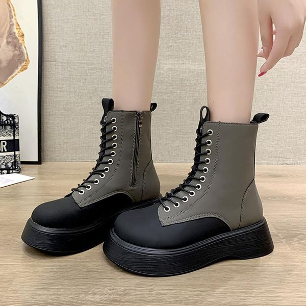 boots platform women shoes lace up ankle street style chunky motorcycle black gray mujer
boots platform women shoes lace up ankle street style chunky motorcycle black gray mujer