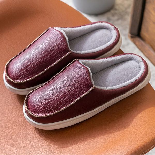 waterproof leather tow women's autumn and winter cotton slippers to keep warm thick-soled non-slip plush couple home men's shoes, Black
waterproof leather tow women's autumn and winter cotton slippers to keep warm thick-soled non-slip plush couple home men's shoes, Black