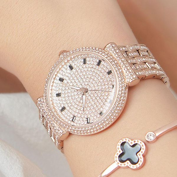 wristwatches 2021 full diamond rose gold steel bracelet watch woman dress quartz watches ladies female clock waterproof, Slivery;brown
wristwatches 2021 full diamond rose gold steel bracelet watch woman dress quartz watches ladies female clock waterproof, Slivery;brown