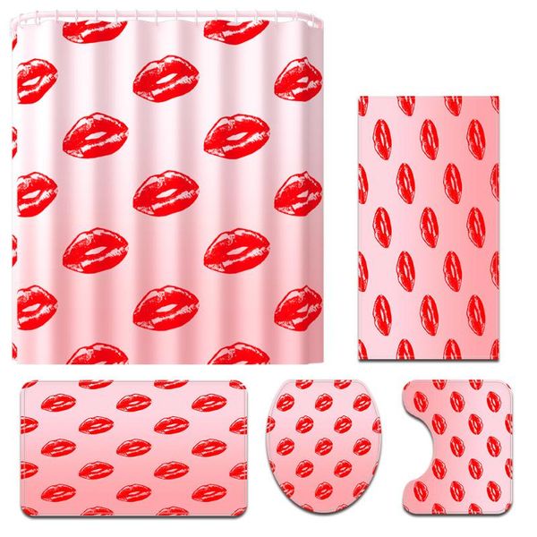 bath mats big lips bathroom shower curtain mat cover non-slip carpet with towel five-piece accessories
bath mats big lips bathroom shower curtain mat cover non-slip carpet with towel five-piece accessories