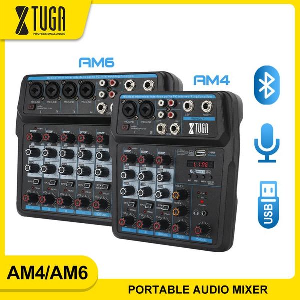 microphones xtuga am4/am6 protable audio mixer with sound card,bluetooth,usb, 48v phantom power for pc/recording/ live show/ party
microphones xtuga am4/am6 protable audio mixer with sound card,bluetooth,usb, 48v phantom power for pc/recording/ live show/ party