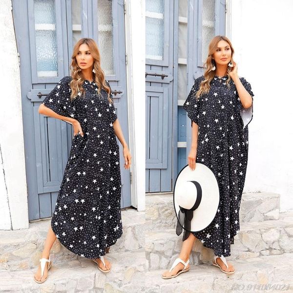 women's swimwear women boho star print beach shirt dress button down oversized loose long kaftan sunscreen swimsuit cover up with pocke, White;black
women's swimwear women boho star print beach shirt dress button down oversized loose long kaftan sunscreen swimsuit cover up with pocke, White;black
