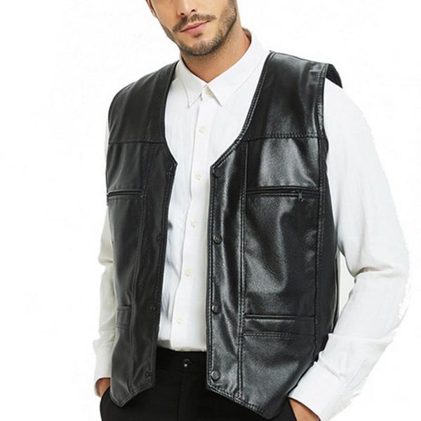 men's fur & faux winter men leather vests sleeveless jackets pu streetwear punk pocket button black motorcycle waistcoat plus size
men's fur & faux winter men leather vests sleeveless jackets pu streetwear punk pocket button black motorcycle waistcoat plus size