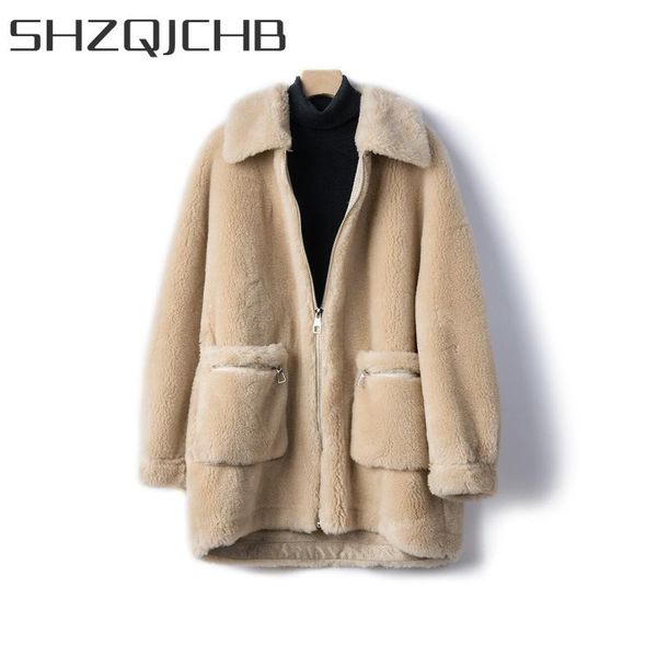 women's fur & faux shzq winter coat women 100% real female clothes 2021 thick warm sheep shearing jacket ladies natural coats 19029, Black
women's fur & faux shzq winter coat women 100% real female clothes 2021 thick warm sheep shearing jacket ladies natural coats 19029, Black