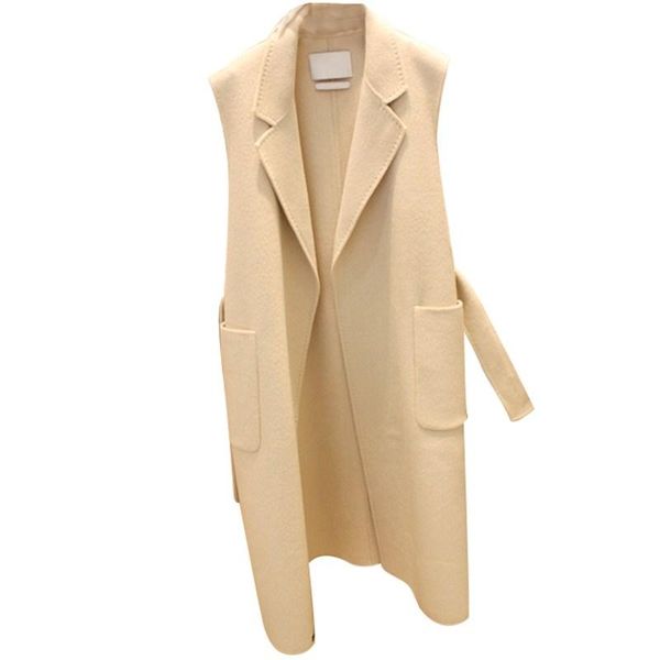 women's vests superaen 2021 autumn winter solid loose notched long sleeveless woolen vest casual slim office lady coat, Black;white
women's vests superaen 2021 autumn winter solid loose notched long sleeveless woolen vest casual slim office lady coat, Black;white