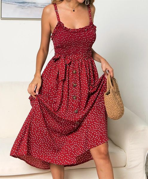dresses sleeveless suspender wrapped chest high waist boho floral print dot beach summer lady buttons dress, Black;gray
dresses sleeveless suspender wrapped chest high waist boho floral print dot beach summer lady buttons dress, Black;gray