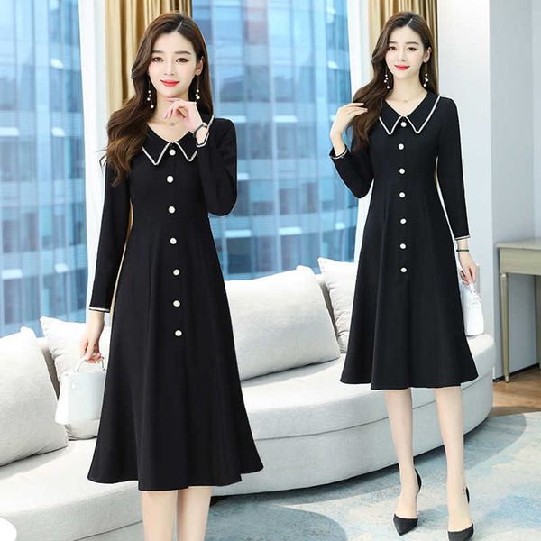 vintage black elegant shirt midi dresses autumn winter plus size solid long sleeve dress women bodycon party vestidos 210528, Black;gray
vintage black elegant shirt midi dresses autumn winter plus size solid long sleeve dress women bodycon party vestidos 210528, Black;gray