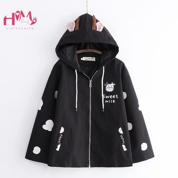 japanese kawaii spring thin jacket women teens soft girl cow print outerwear female clothes cute ear zipper white coats black, Black;gray
japanese kawaii spring thin jacket women teens soft girl cow print outerwear female clothes cute ear zipper white coats black, Black;gray