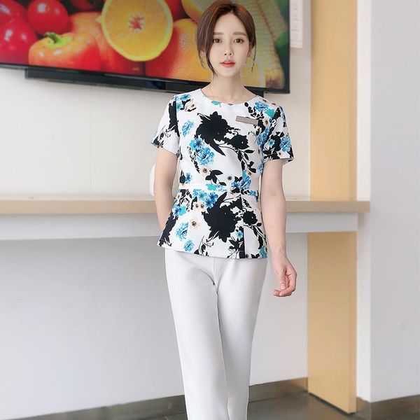 summer short sleeve massage unifrom suits for women beauty salon sets sauna foot bath female woringwear women's two piece pants, White
summer short sleeve massage unifrom suits for women beauty salon sets sauna foot bath female woringwear women's two piece pants, White