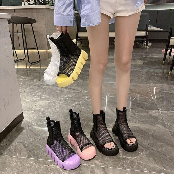 boots women's shoes summer sandals open toe fashion wild mesh smoke tube thick bottom platform tide, Black
boots women's shoes summer sandals open toe fashion wild mesh smoke tube thick bottom platform tide, Black