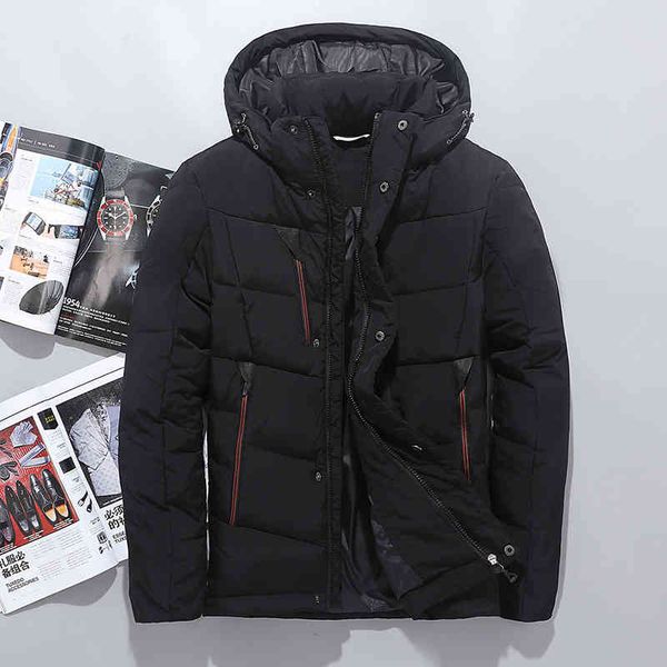 high winter quality 2018 hooded duck down jackets mens warm thick coats male outerwear parkas man puffer, Black