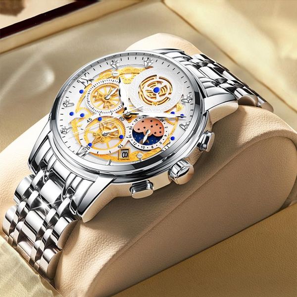 wristwatches wishdoit leisure sports men's watch stainless steel fashion quartz chronograph relogio masculino, Slivery;brown
wristwatches wishdoit leisure sports men's watch stainless steel fashion quartz chronograph relogio masculino, Slivery;brown